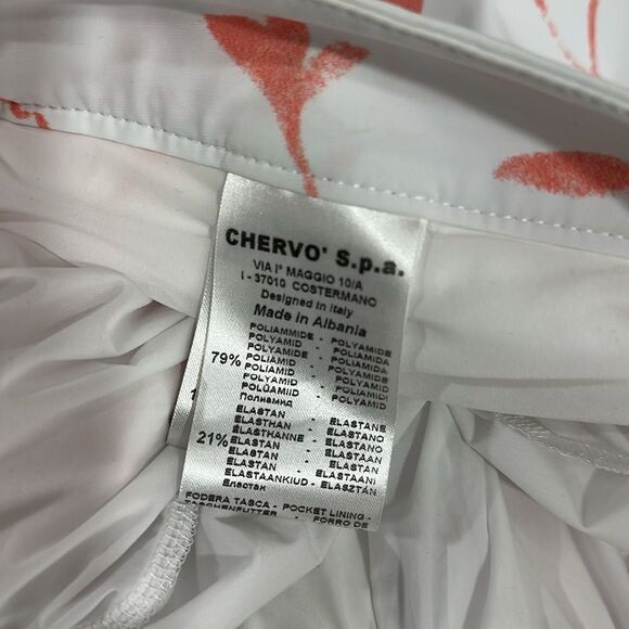 Chervò Floral Print White And Red Golf Skort With Pockets Size 8 - Picture 6 of 9